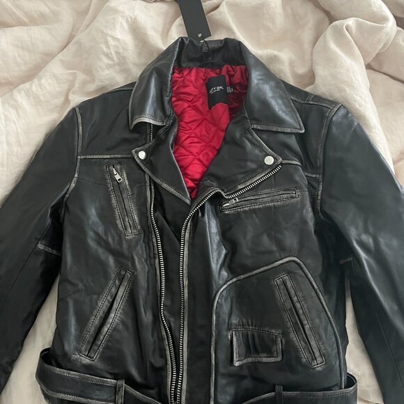 Nastygal Real Leather Oversized Shaded Jacket - Picture 4 of 5